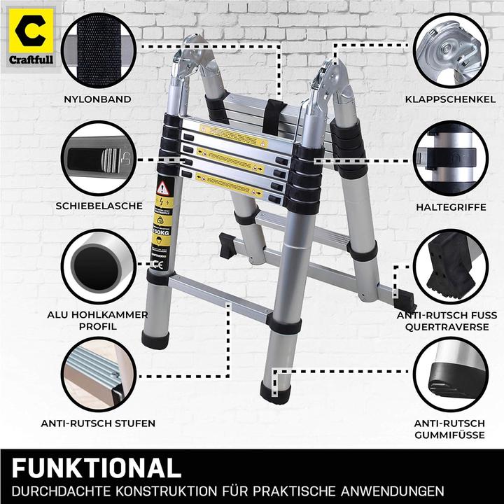 Immagine prodotto Craftfull Teleskopleiter CF-102A (Scala telescopica)