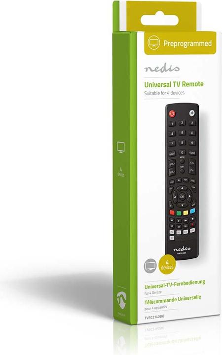 Produktbild Nedis Universal-Fernbedienung | Vorprogrammiert | 4 Geräte | Amazon Prime / Disney + Button / Google (Universal Fernbedienung, Infrarot)