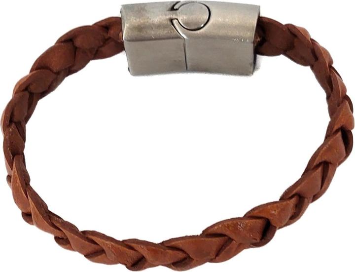 Actual product image Thomss Leather bracelet No.03 Little children's/youth bracelet light brown with stainless steel clasp (16.50 cm, Stainless steel, 100% leather)
