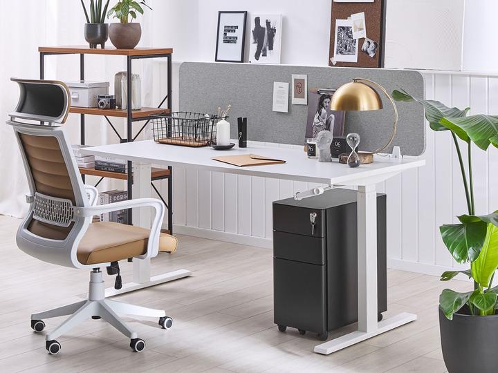 Image du produit Beliani Cloison de bureau gris clair 160 x 40 cm WALLY