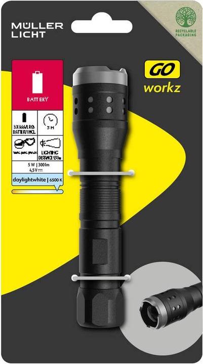 Produktbild Müller Licht Müller-Licht LED Taschenlampe batteriebetrieben 300 lm 153 g (3.90 cm, 300 lm)