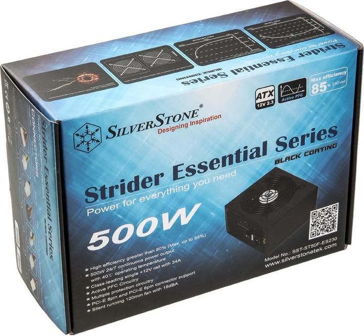 Actual product image Silverstone SST-ST50F-ES230 v2.0 Strider Essential Series - 500 Watt (500 W)