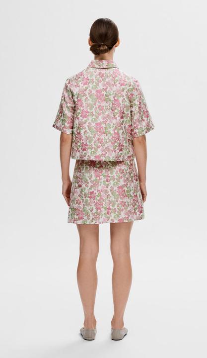 Actual product image Selected Femme Floral jacquard short sleeve shirt (36)