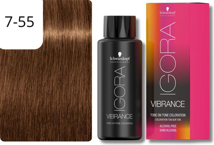 Actual product image Schwarzkopf Professional IGORA Vibrance Hair Tint NEW (7-55 Mid blonde Gold Extra)