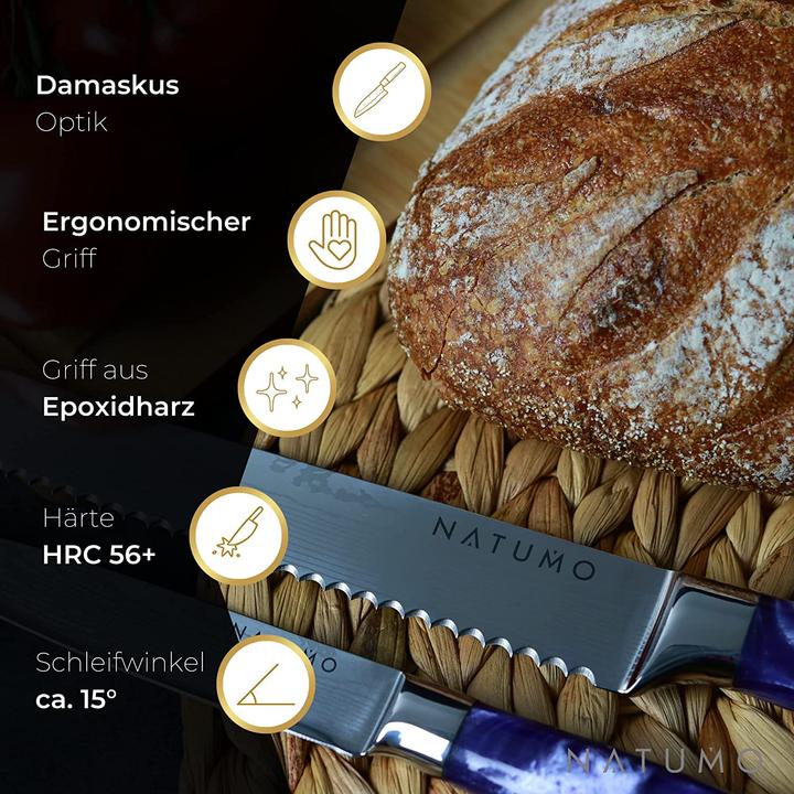 Produktbild Natumo Kuechenmesser Set 9-teilig in Lila