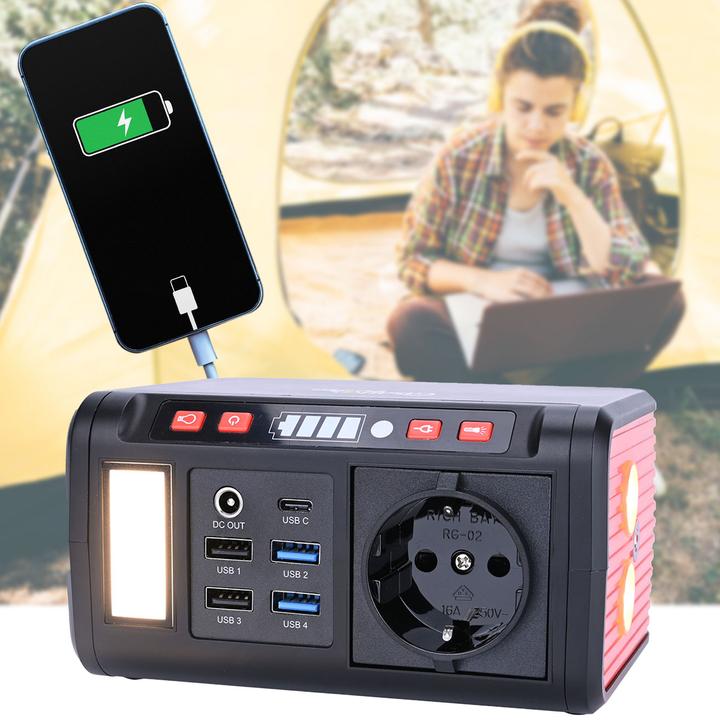 Actual product image Casativo Compact power station & solar generator, LED light, 120W, 12/230V, 88.8 Wh (88.80 Wh, 1.20 kg)