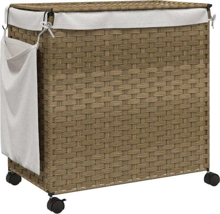 Actual product image VidaXL Laundry basket with castors 60x35x60.5 cm rattan, material
