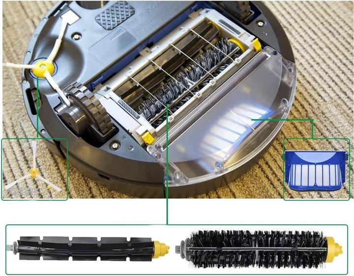 Produktbild Werkstein Ersatzbürsten & Hepa-Filter für iRobot Roomba Staubsauger 500/600 – Reinigungsset (13-tlg.)