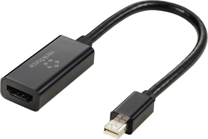 Actual product image Renkforce Mini-DisplayPort Adapter Cable HDMI-A Socket 0.55 m Black RF-5947252 (0.16 m, HDMI)