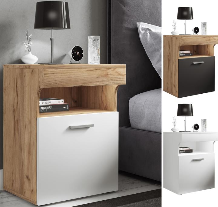 Immagine prodotto VCM Comodino Tavolino Porta girevole Console Boxspring Comodino Slepal M (45 x 39 x 61 cm)