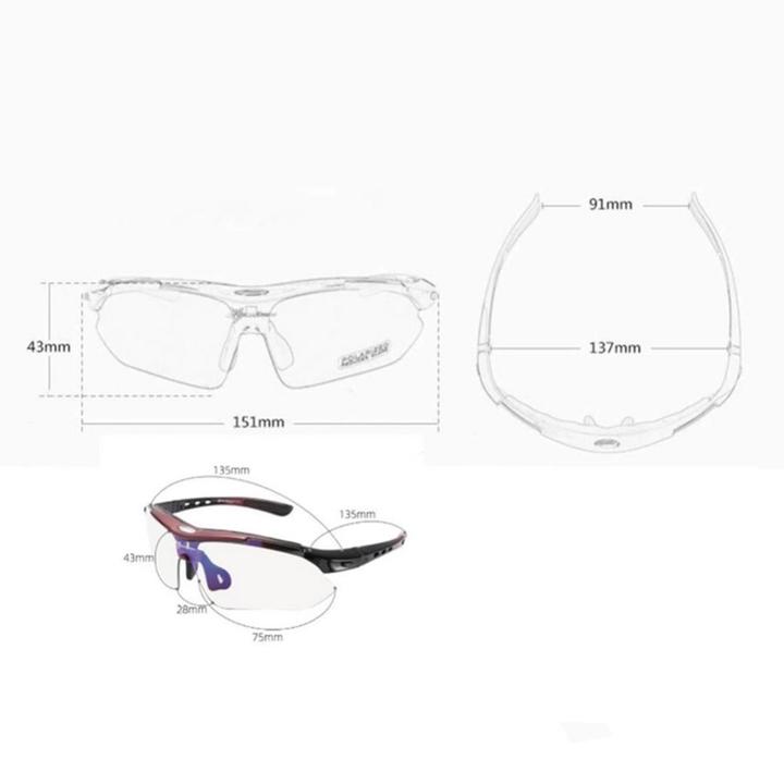 Actual product image Rockbros 10003 polarised cycling glasses - black (Black, Black)