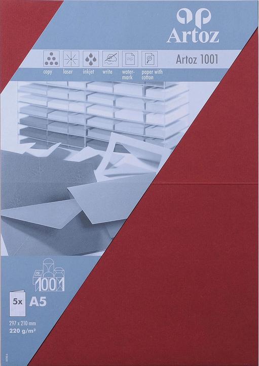 Immagine prodotto Artoz 1001 carte rosso vino (A5, 220 g/m², 5 x)
