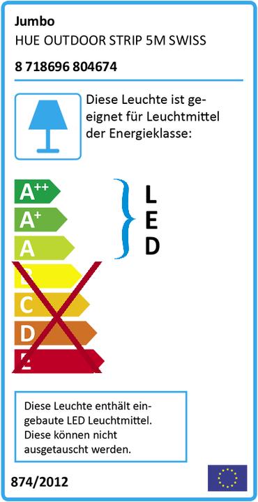 Energy Label Philips Hue Outdoor Extension (RGB, Cold White, Warm white, 500 cm, Outdoor)