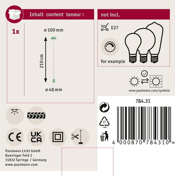 Image du produit Paulmann Luminaires Tilla (E27)