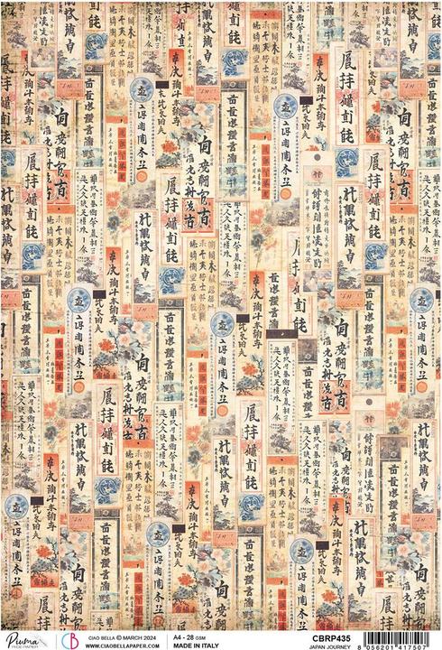 Actual product image Ciao Bella Motif straw floss "Land of the Rising Sun - Japan Journey", DIN A4 (28 g/m², 1 x)