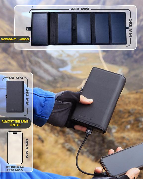 Actual product image Sunslice Portable solar battery 8W "Electron" (10000 mAh, 8 W)