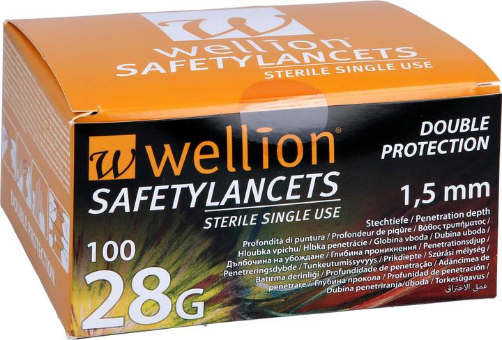 Produktbild Wellion Safetylancets 28G Sicherheitseinmallanz, 100 St LAN (Lanzette)