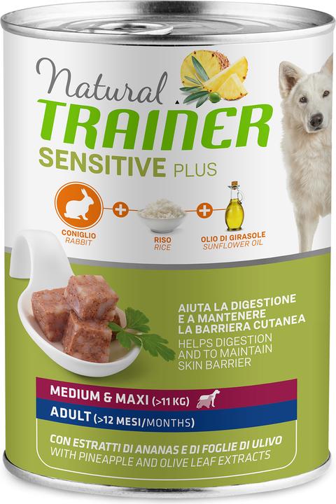 Immagine prodotto Natural Trainer Cibo per cani Sensitive Plus Medium & Maxi Adult Rabbit (Adulto, 1 pz., 400 g)