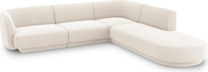 Actual product image Micadoni Velvet Right Corner Sofa, "Miley", 6 Seats, 255x248x70Made in Europe (Corner sofa)