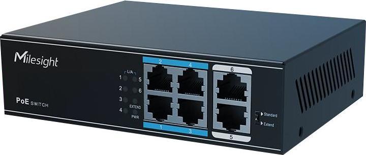 Actual product image Milesight 4-port PoE switch, MS-S0204-EL (4 Ports)