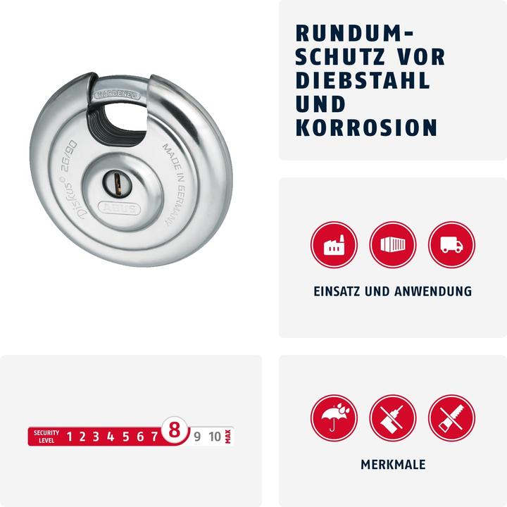 Image du produit Abus Diskus Vorhängeschloss 26/90