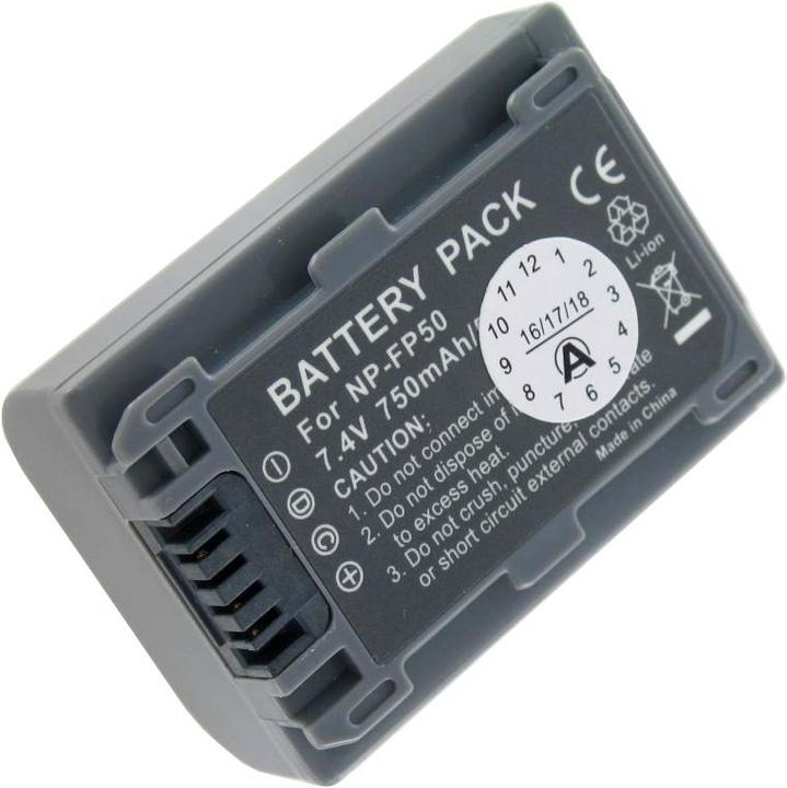 Actual product image Sony Battery NP-FP50, DCR-HC series, DCR-DVD (Rechargeable battery)