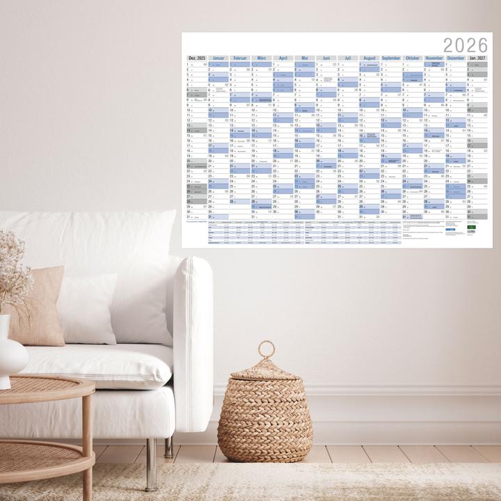 Produktbild Wandplaner Neutral 2026 (Harter Einband, Deutsch)