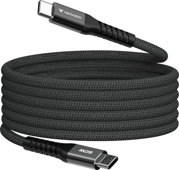 Actual product image Verbatim Sync & Charge Magnetic Cable - 60W USB-C to USB-C 120 cm Black (1.20 m, USB 2.0)
