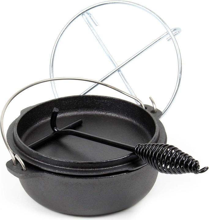 Produktbild Wiltec Dutch Oven 3l Untersetzer Deckelheber Kochtopf Gusseisen Feuertopf Schmortopf