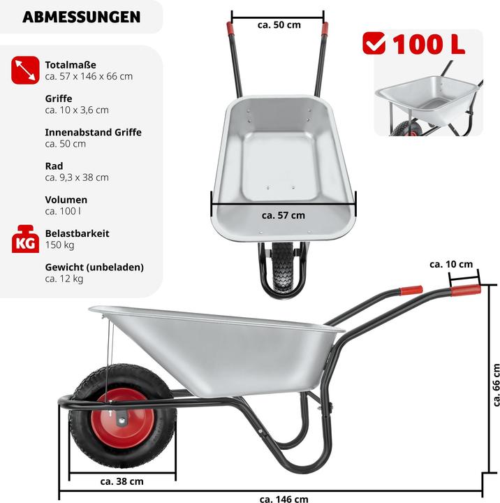 Image du produit tectake Brouette Oskar