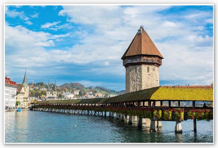 Produktbild Trenddeko Holzbrücke in Luzern (60 x 40 cm)