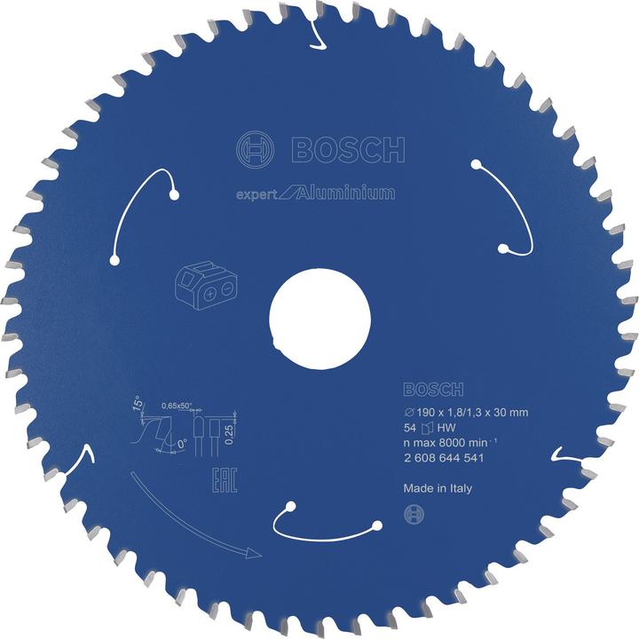 Bosch Professional Zubehör Circular saw blade Expert for aluminum for cordless saws,190 x 1.8/1.3 x 30, 54 teeth