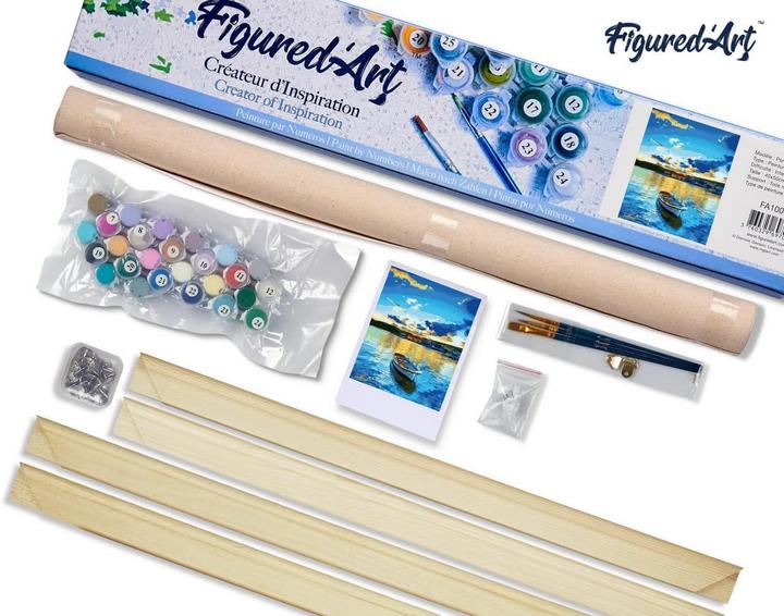 Actual product image Figured'Art Painting by numbers - Boat and sunrise