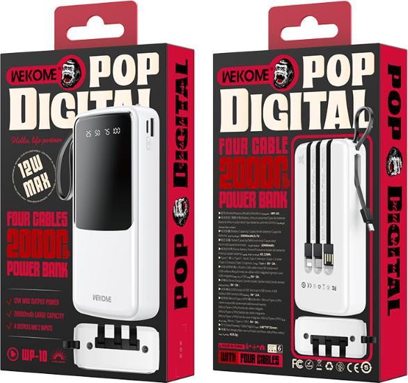 Actual product image Wekome Power bank USB-C/Lightning/MicroUS (20000 mAh, 12 W, 12 Wh)