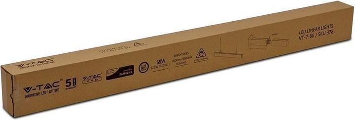 Image du produit V-TAC VT760S LED linéaire Haut Bas Barre lumineuse SAMSUNG Chip 60W Suspension Argent Boîtier 4000 (6000 lm)