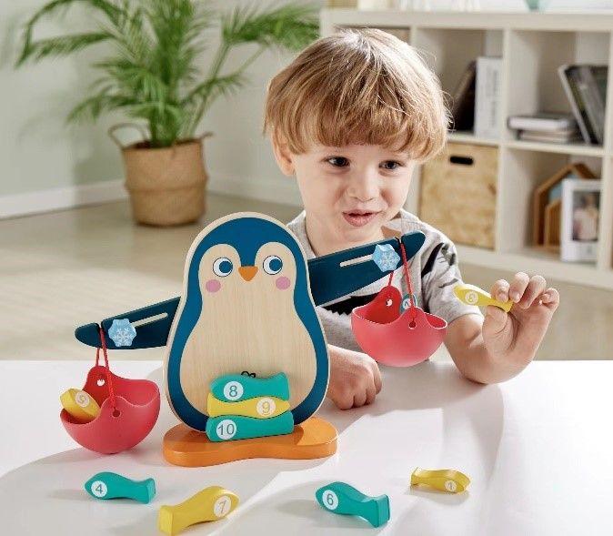 Actual product image Hape Penguin scale with weights