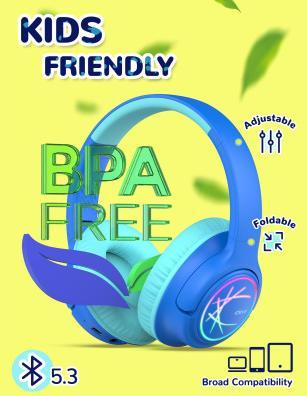 Iclever Headphone Kids BT & Cable LED