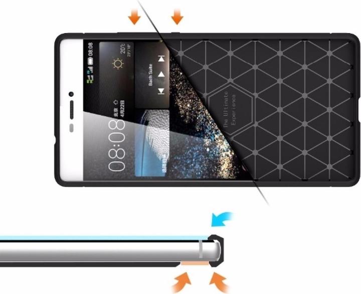Produktbild Screenguard Huawei P8 Hülle Carbon Brushed Soft TPU (Huawei P8)