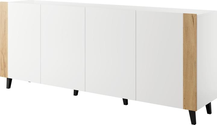 Actual product image Cama FARO chest of drawers 200x42x82 white matt + oak craft (200 x 42 x 82 cm)
