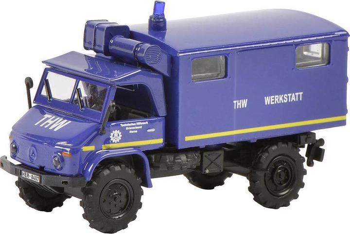 Produktbild Schuco 452656000 H0 Land Rover, Mercedes Benz 3er-Set THW, Land Rover, Unimog 404, MB LG 315