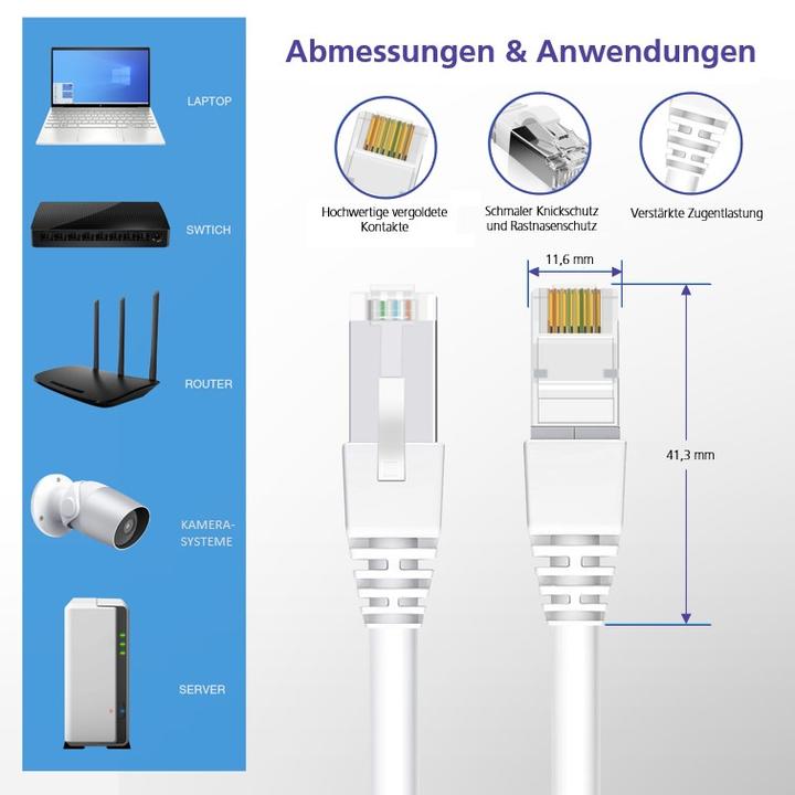 Actual product image Helos Herweck patch cable (S/UTP, CAT5e, 3 m)