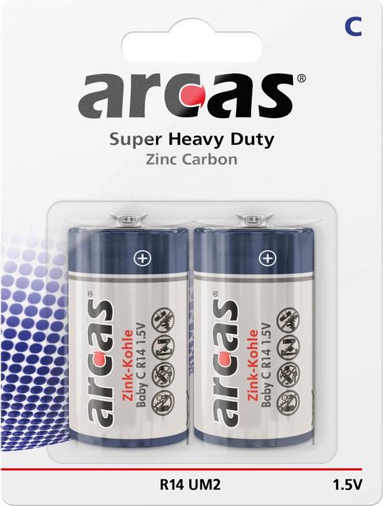 Produktbild Arcas 107 00214 Sieb R14 C Baby 1,5 V Batterie --(2 Stück) (2 Stk., R14, 1200 mAh)