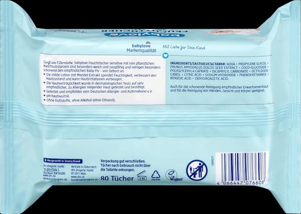 Actual product image dm babylove Sensitive wet wipes (320 Piece)