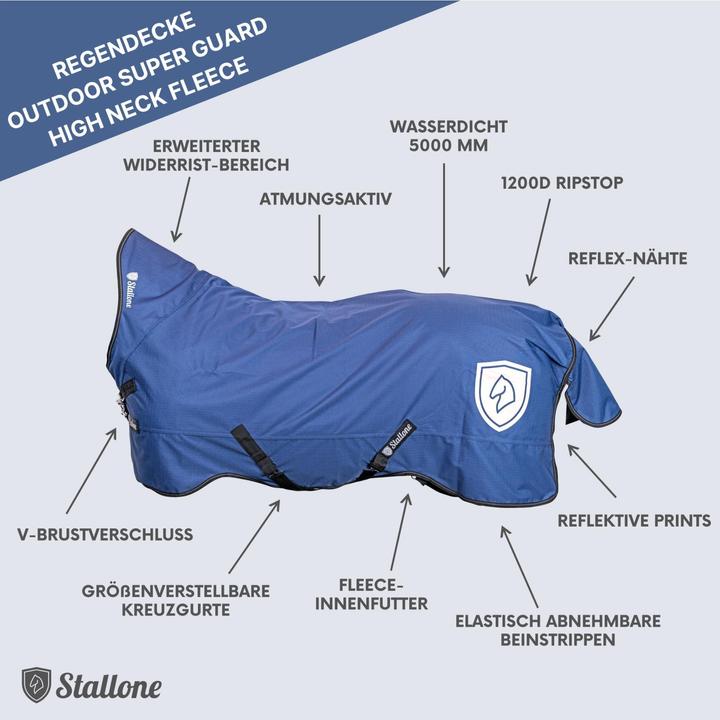 Produktbild Stallone Regendecke Outdoor Super Guard High Neck Fleece (125 cm)
