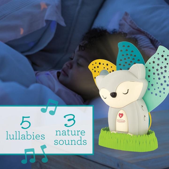 Image du produit Infantino Veilleuse et calmante musicale 2 en 1, Renard gris