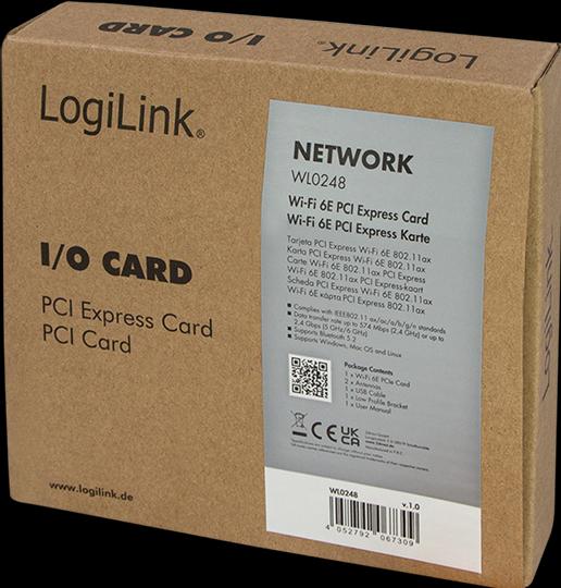Produktbild LogiLink PCI-Express Karte, WI-FI 6E &, BT5.0 (PCI-E x1)