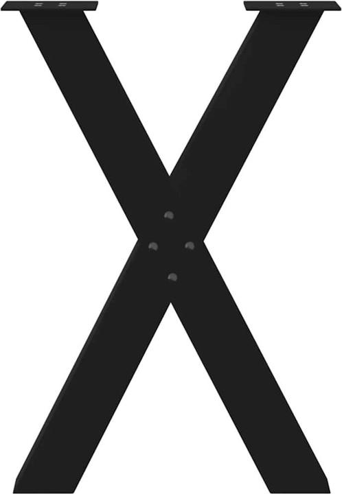 Produktbild VidaXL Esstischbeine X-Form 2 Stk. Schwarz 60x(72-73) cm Stahl Tischbein