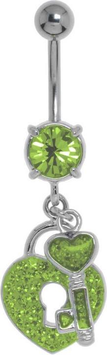 Bijouteria Bauchpiercing (Chirurgenstahl 316L, Kristall, Messing rhodiniert)