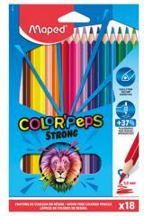 Actual product image Maped Triangular coloured pencil COLOR'PEPS STRONG, box of 18 (Multicoloured, 18 x)