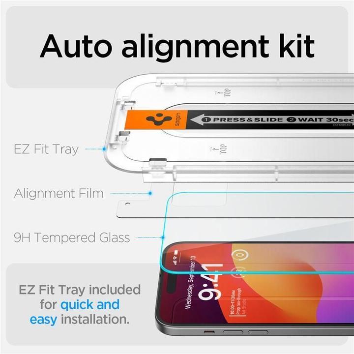 Produktbild Spigen Glas.TR EZ Fit (2 Stück, Apple iPhone 15)